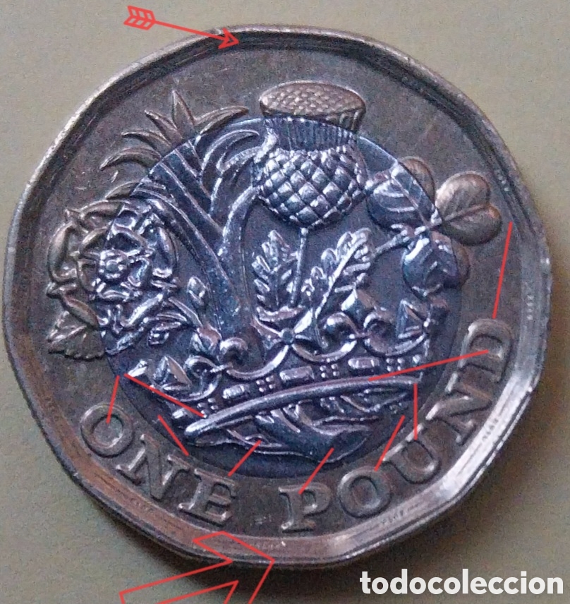 Monedas con errores: ONE POIN Elisabeth II, 2018 Error Doubled-Die - Foto 1