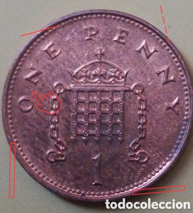 Monedas con errores: One Penny 1997 error, Rotura de cu&ntilde;o - Foto 2
