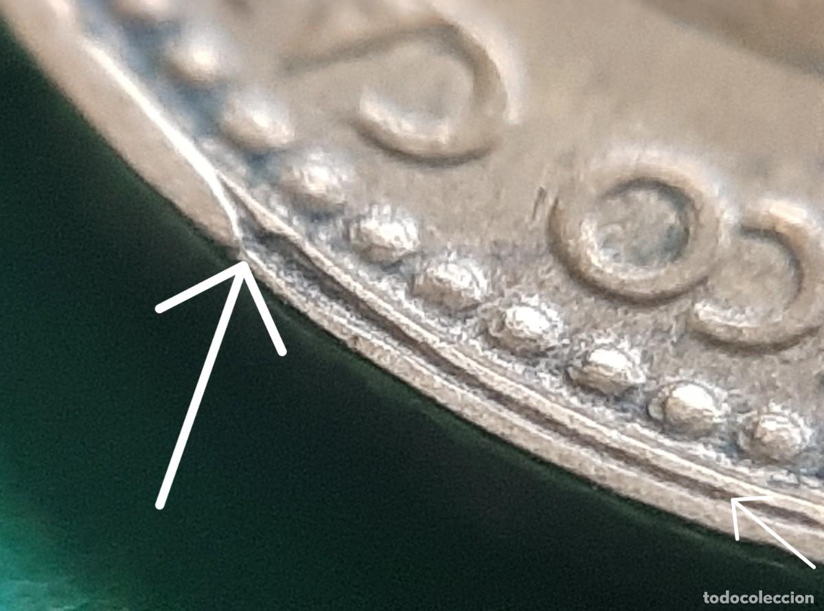 Monedas con errores: (ERROR-ESPA&Ntilde;A)(1963*65) 1 PESETA CON ERROR. CANTO IRREGULAR - Foto 2