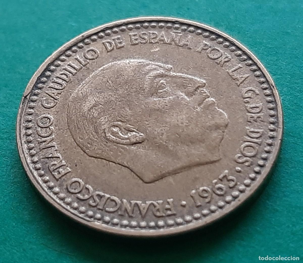 Monedas con errores: (ERROR-ESPA&Ntilde;A)(1963*65) 1 PESETA CON ERROR. CANTO IRREGULAR - Foto 15