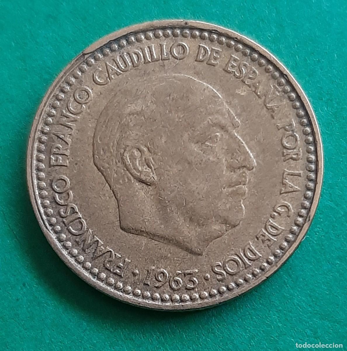Monedas con errores: (ERROR-ESPA&Ntilde;A)(1963*65) 1 PESETA CON ERROR. CANTO IRREGULAR - Foto 16