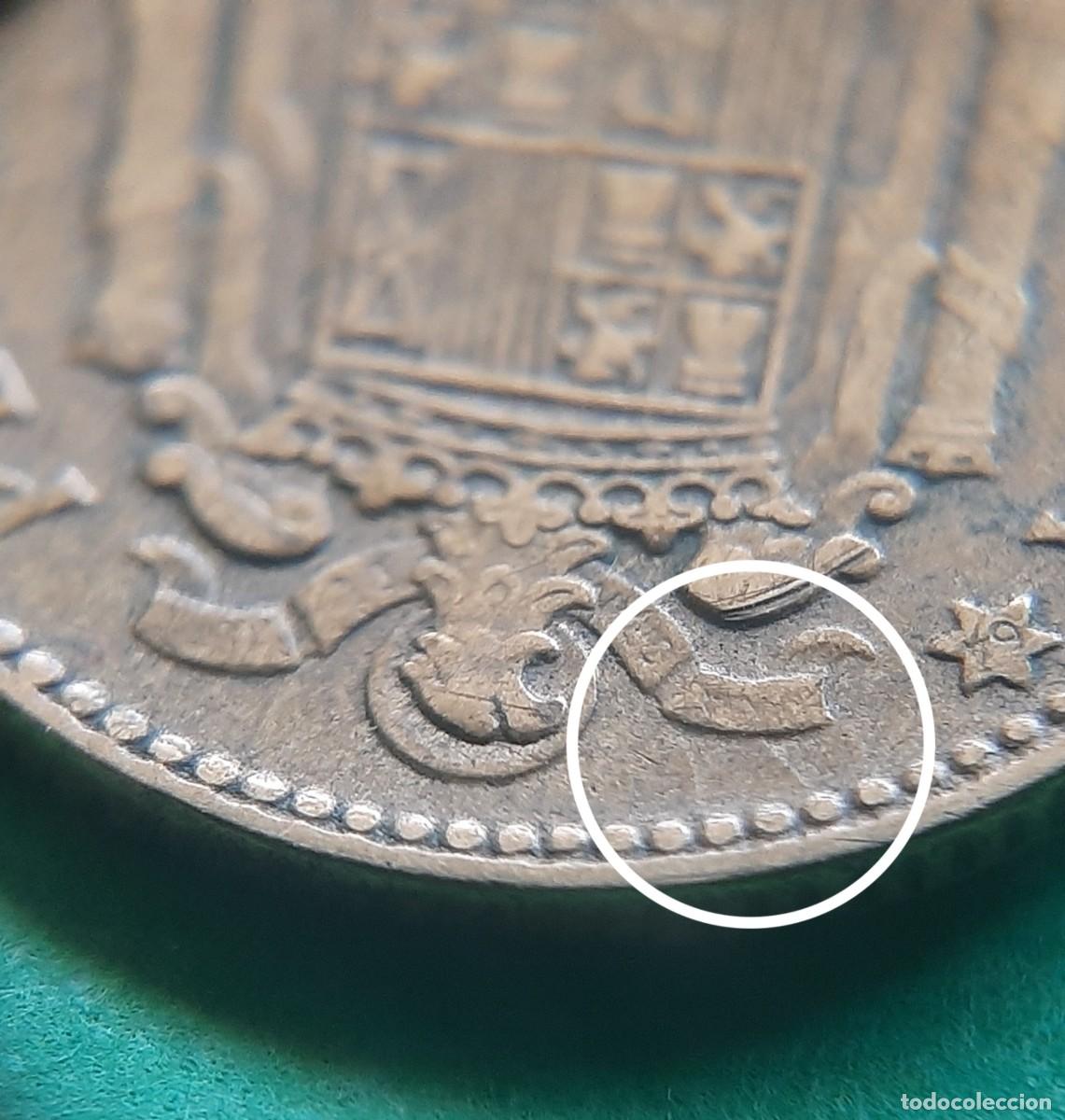Monedas con errores: (ERROR-ESPA&Ntilde;A)(1963*64) 1 PESETA CON ERROR. REPINTE - Foto 3