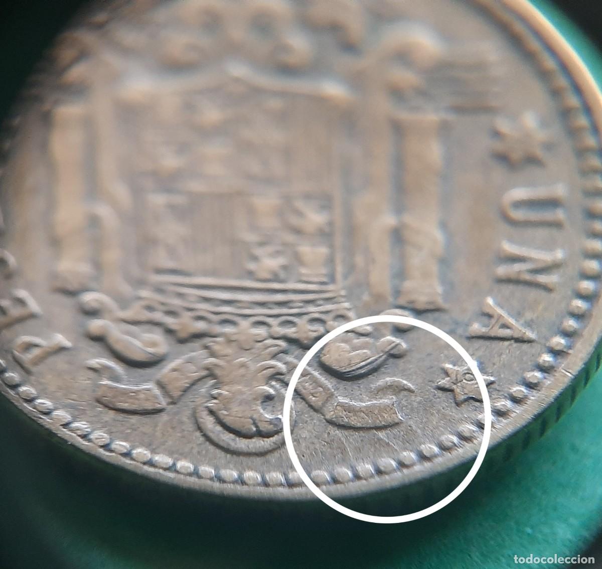 Monedas con errores: (ERROR-ESPA&Ntilde;A)(1963*64) 1 PESETA CON ERROR. REPINTE - Foto 4