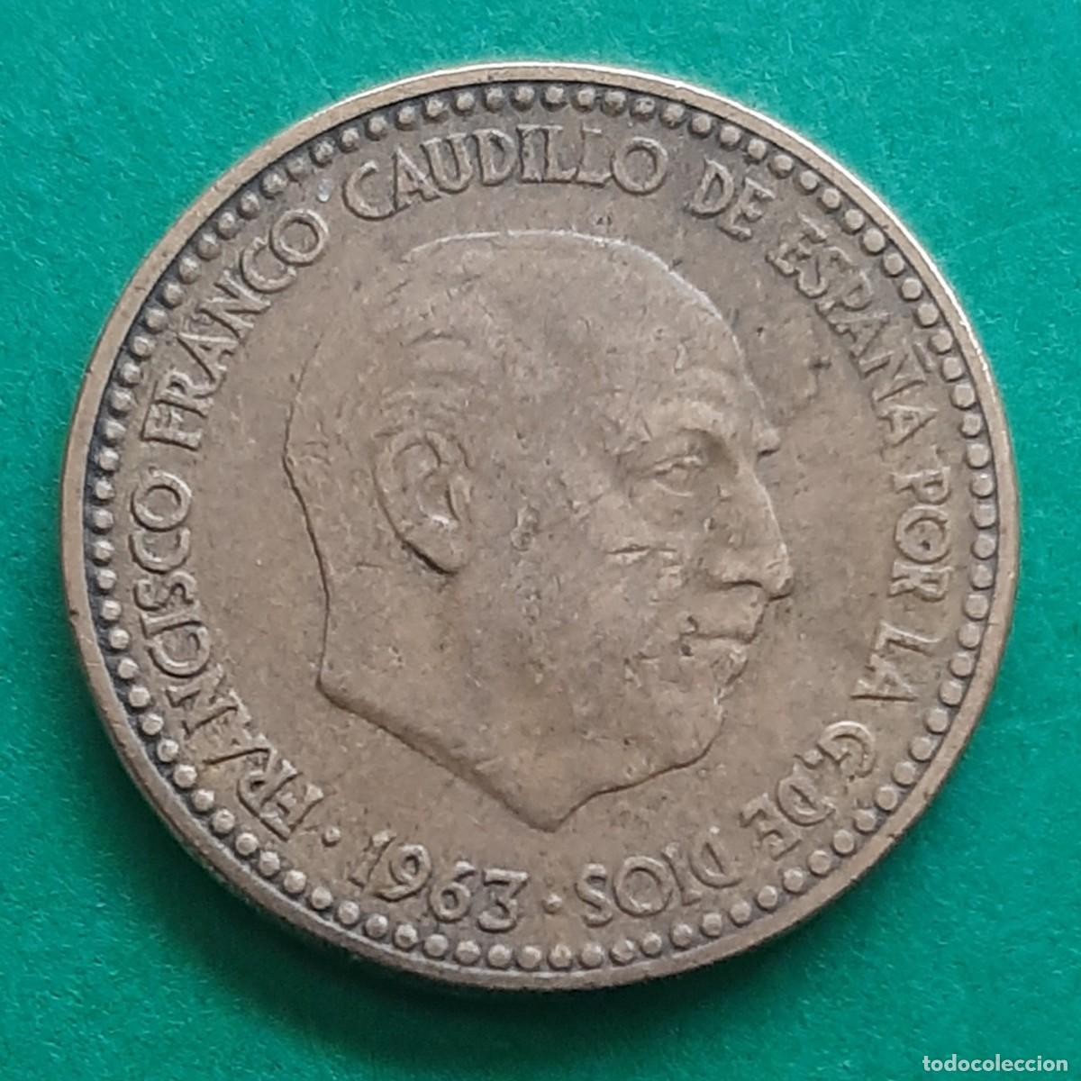 Monedas con errores: (ERROR-ESPA&Ntilde;A)(1963*64) 1 PESETA CON ERROR. REPINTE - Foto 7