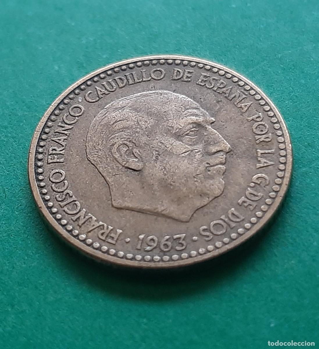 Monedas con errores: (ERROR-ESPA&Ntilde;A)(1963*64) 1 PESETA CON ERROR. REPINTE - Foto 8