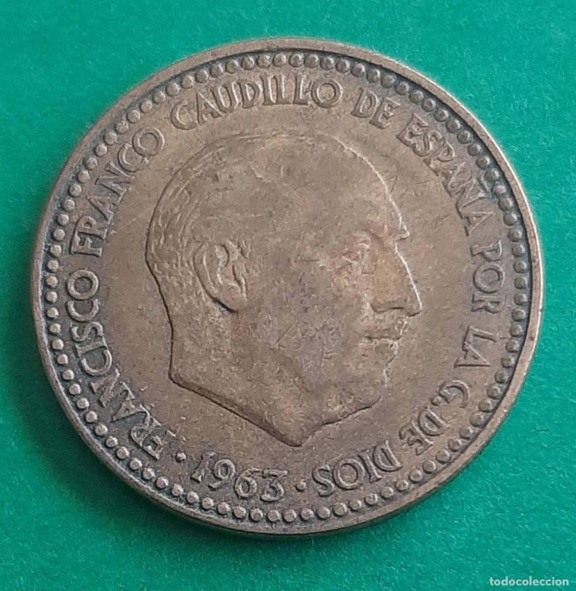 Monedas con errores: (ERROR-ESPA&Ntilde;A)(1963*66) 1 PESETA CON ERROR. REPINTE EN REVERSO - Foto 10