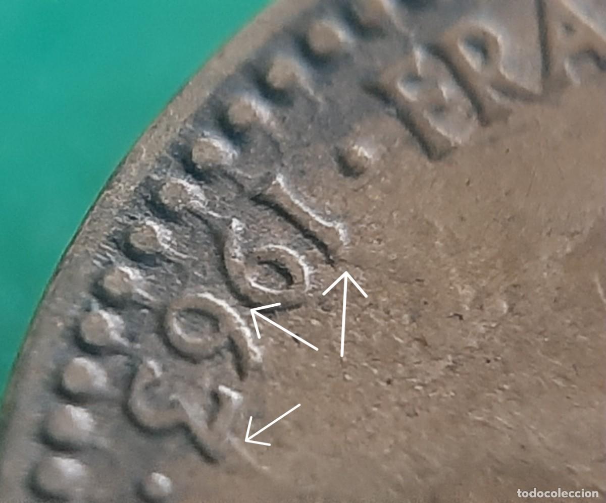 Monedas con errores: (ERROR-ESPA&Ntilde;A)(1963*66) 1 PESETA CON ERROR. REPINTE EN REVERSO Y ANVERSO - Foto 6