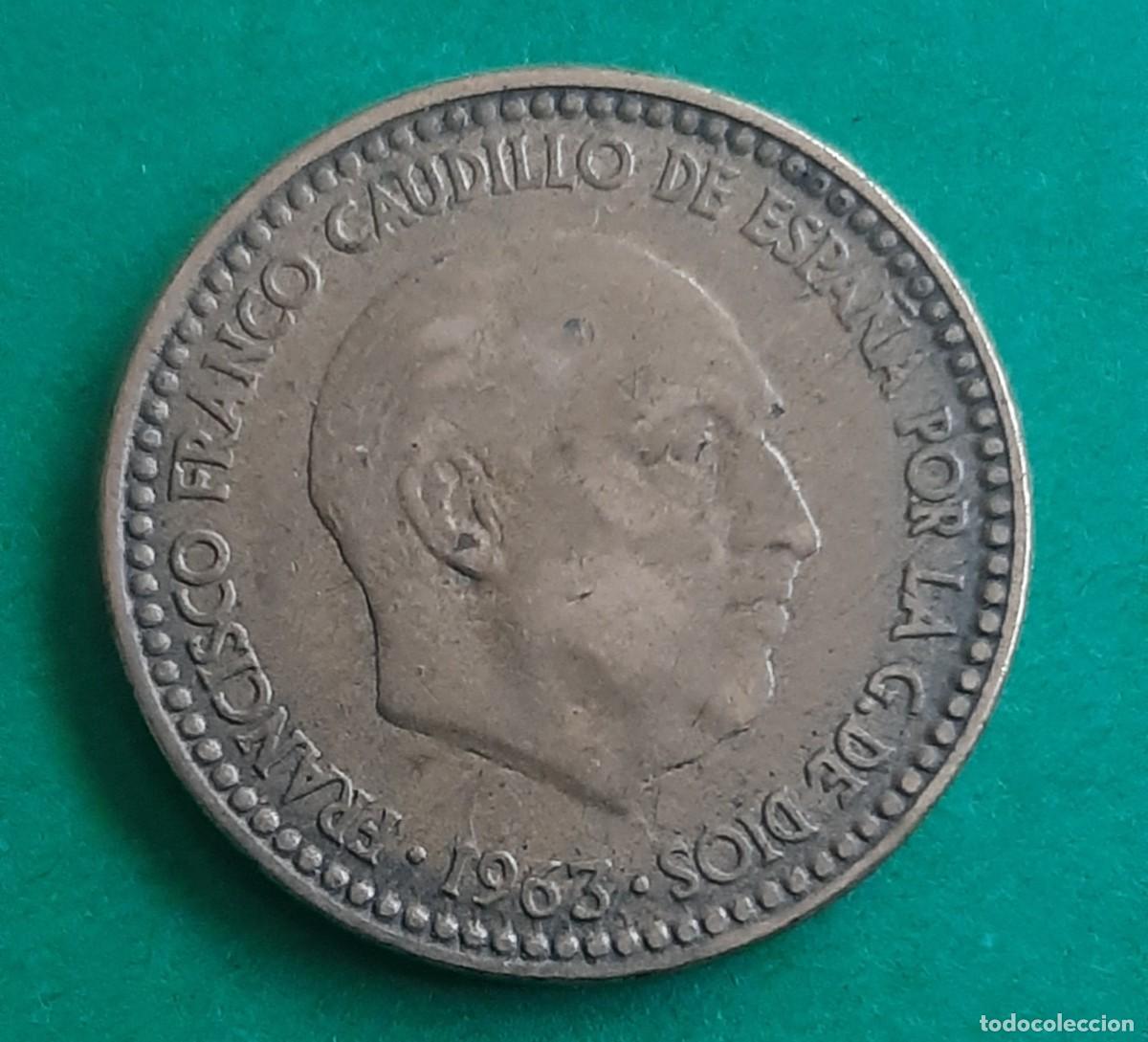 Monedas con errores: (ERROR-ESPA&Ntilde;A)(1963*66) 1 PESETA CON ERROR. REPINTE EN REVERSO Y ANVERSO - Foto 8