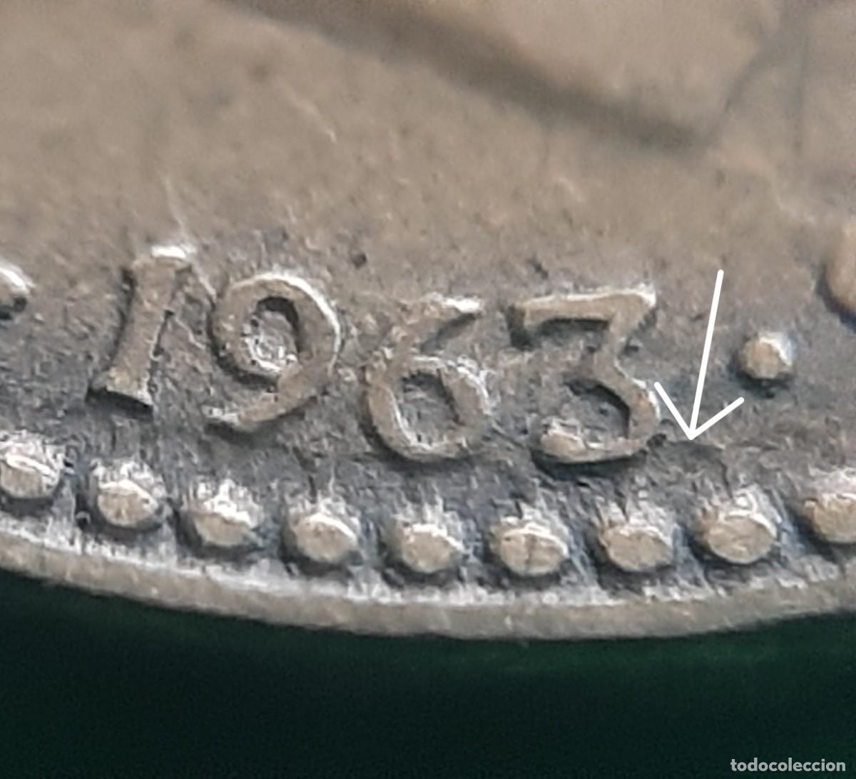 Monedas con errores: (ERROR-ESPA&Ntilde;A)(1963*66) 1 PESETA CON ERROR. REPINTE EN REVERSO Y ANVERSO - Foto 13