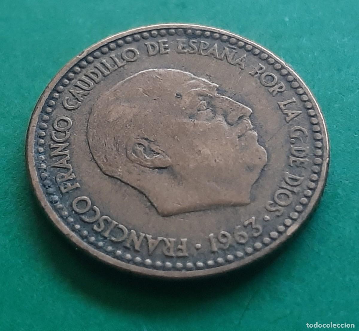 Monedas con errores: (ERROR-ESPA&Ntilde;A)(1963*65) 1 PESETA CON ERROR. REPINTE EN ANVERSO - Foto 9