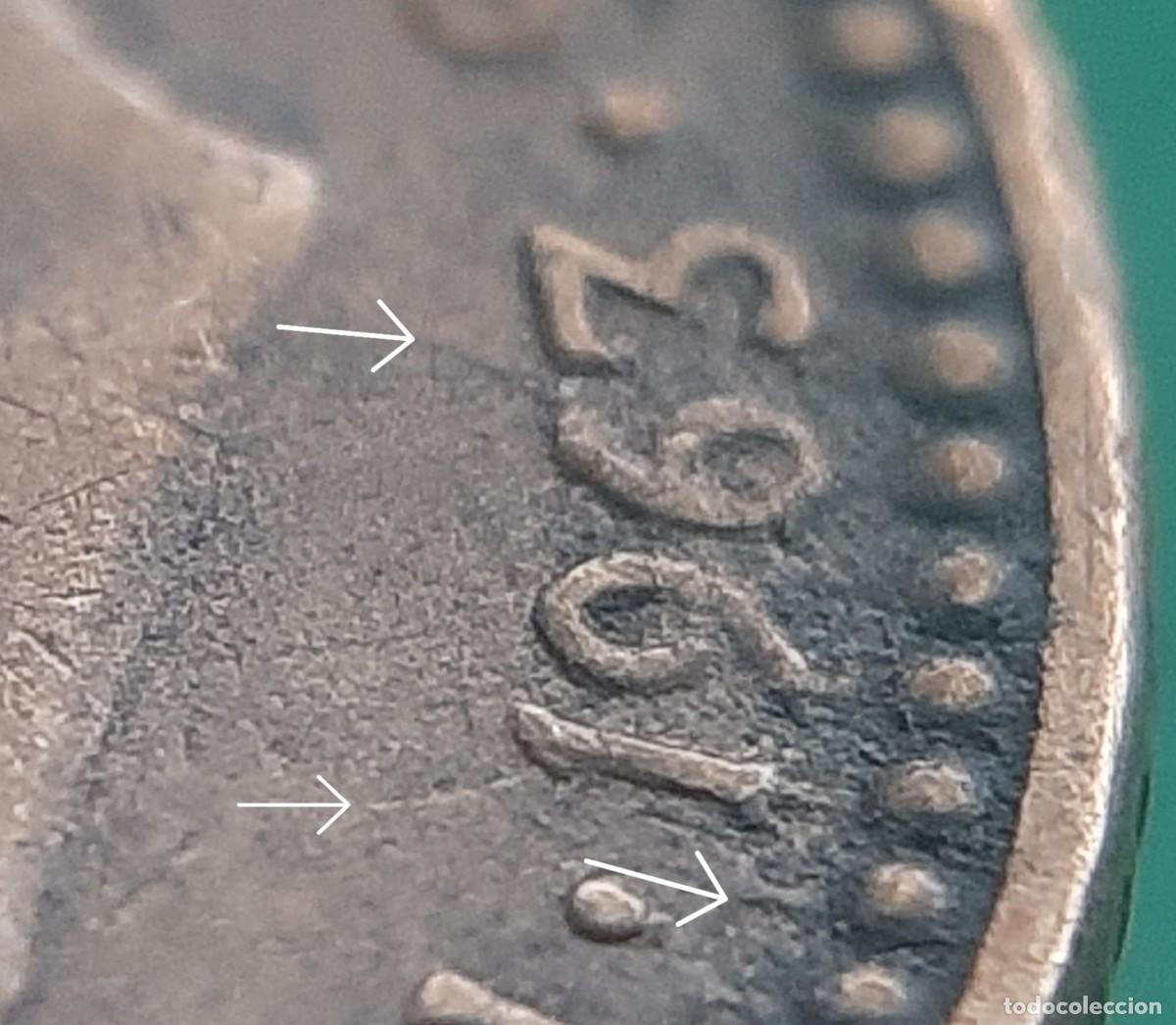 Monedas con errores: (ERROR-ESPA&Ntilde;A)(1963*65) 1 PESETA CON ERROR. REPINTE EN ANVERSO - Foto 21