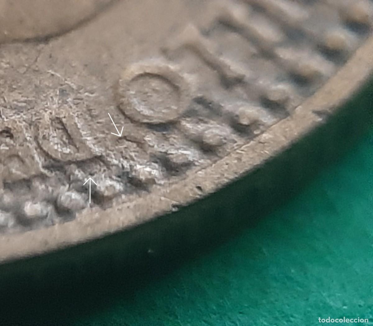Monedas con errores: (ERROR-ESPA&Ntilde;A)(1963*65) 1 PESETA CON ERROR. REPINTE EN ANVERSO Y REVERSO - Foto 4