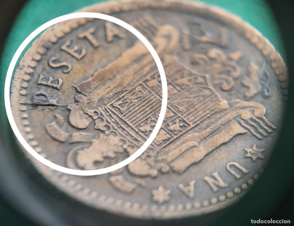 Monedas con errores: (ERROR-ESPA&Ntilde;A)(1953*56) 1 PESETA CON ERROR. ROTURA DE CU&Ntilde;O - Foto 6