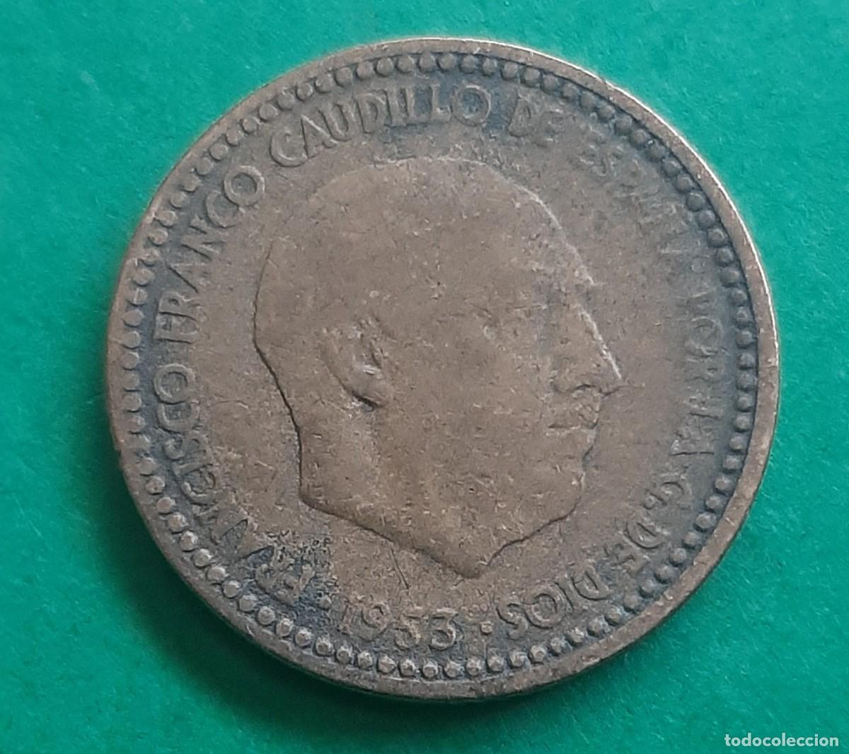 Monedas con errores: (ERROR-ESPA&Ntilde;A)(1953*62) 1 PESETA CON ERROR. HOJITAS - Foto 5