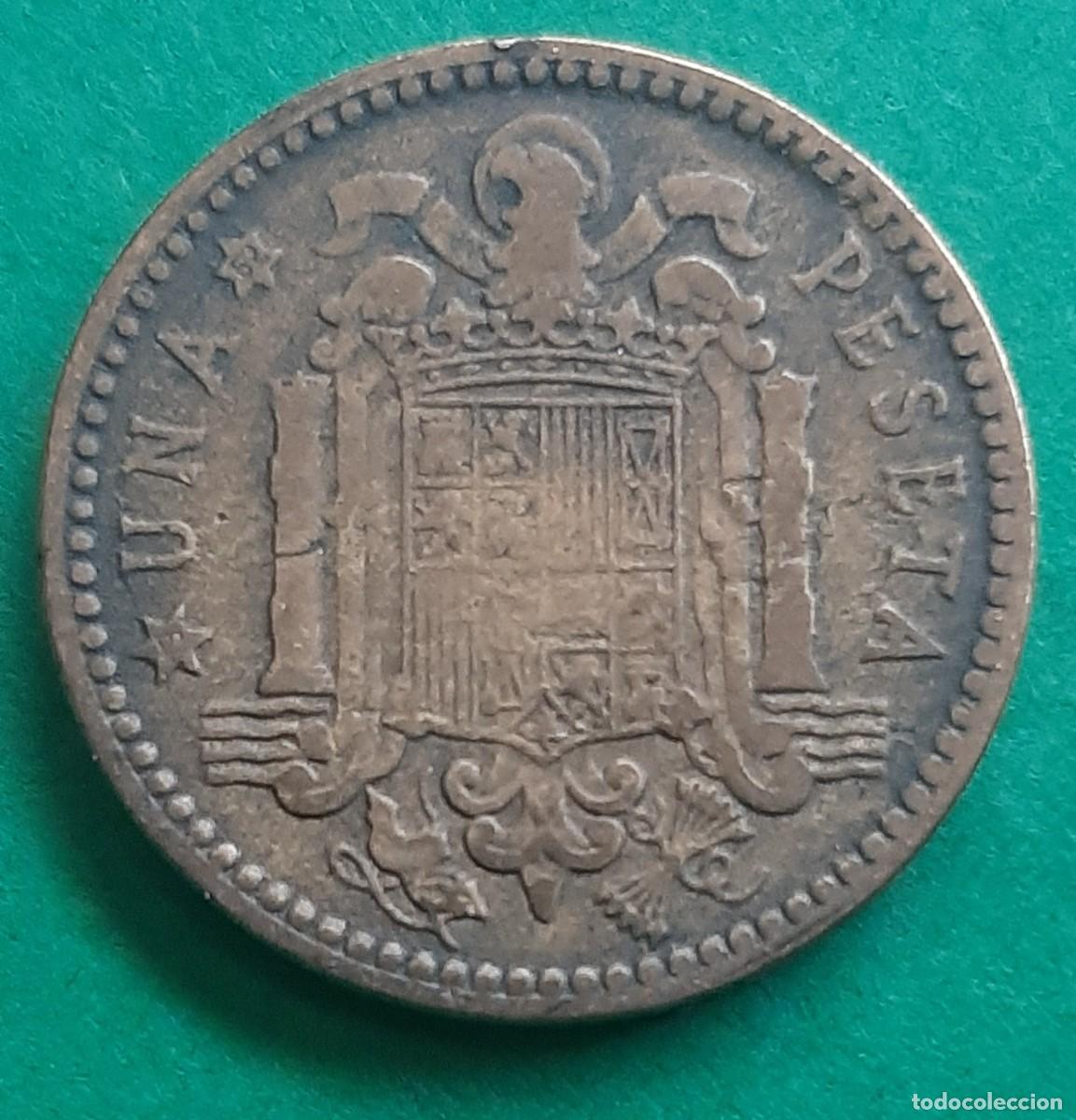 Monedas con errores: (ERROR-ESPA&Ntilde;A)(1953*62) 1 PESETA CON ERROR. HOJITAS - Foto 6
