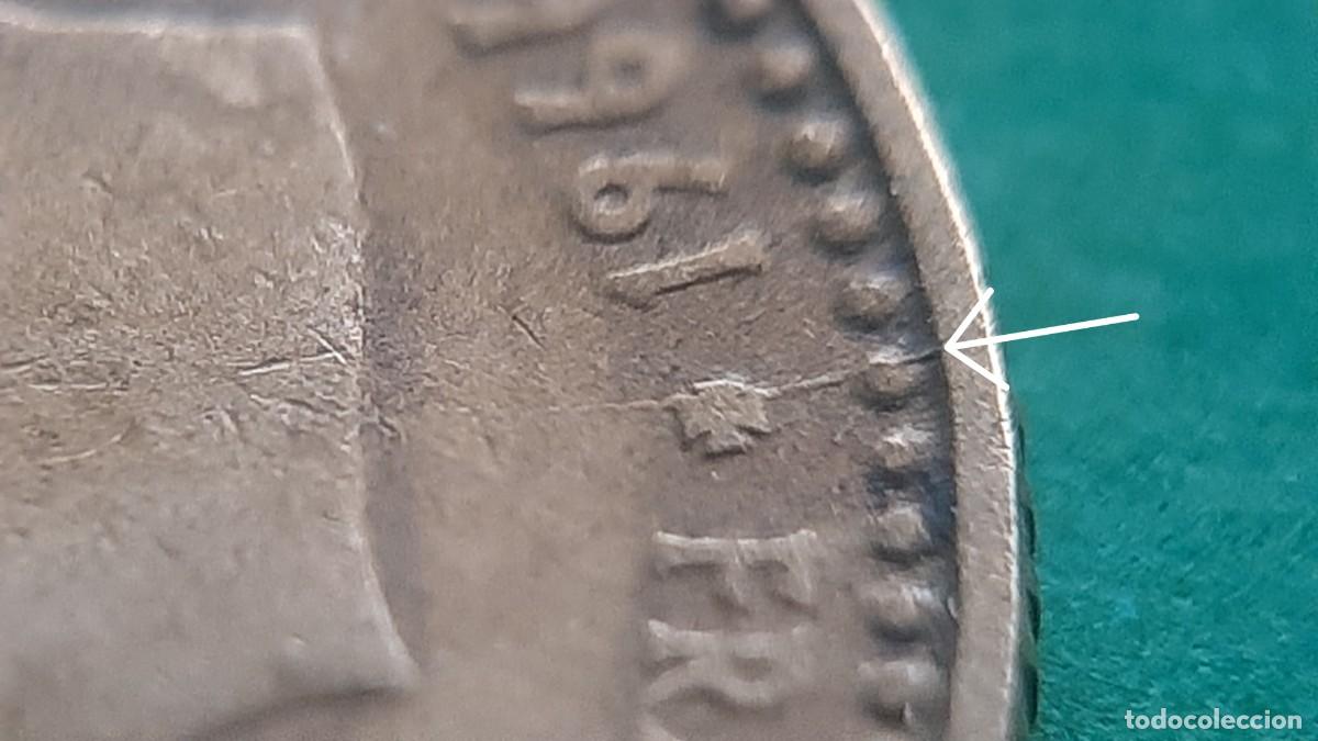 Monedas con errores: (ERROR-ESPA&Ntilde;A)(1966*67) 1 PESETA CON ERROR. ROTURA DE CU&Ntilde;O - Foto 2