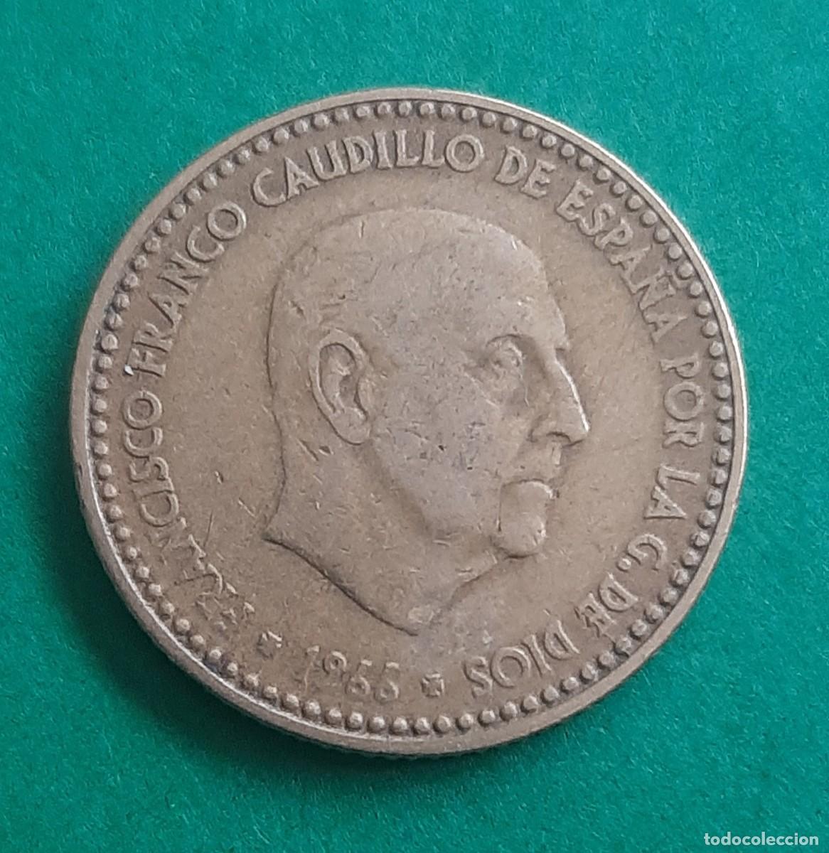 Monedas con errores: (ERROR-ESPA&Ntilde;A)(1966*67) 1 PESETA CON ERROR. ROTURA DE CU&Ntilde;O - Foto 3