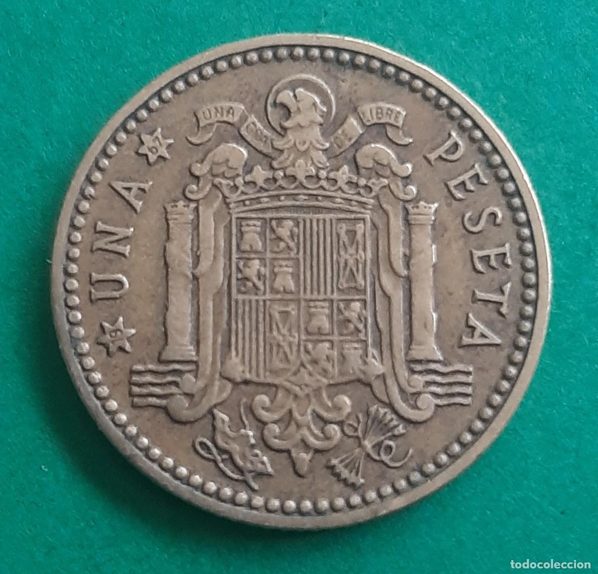 Monedas con errores: (ERROR-ESPA&Ntilde;A)(1966*67) 1 PESETA CON ERROR. ROTURA DE CU&Ntilde;O - Foto 4