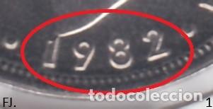 Monedas con errores: Moneda 50 Ptas 1982 J Carlos. Error, Remarcada, 1982-Letras. Anv S/C. - Foto 2