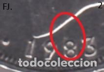 Monedas con errores: Moneda 25 Ptas 1983 J Carlos. Error, Exceso de Metal. Anv Mbc. - Foto 2