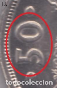 Monedas con errores: Moneda 50 Ptas 1983 J Carlos. Error, Remarcada 50-Ptas. Rev S/C. - Foto 3