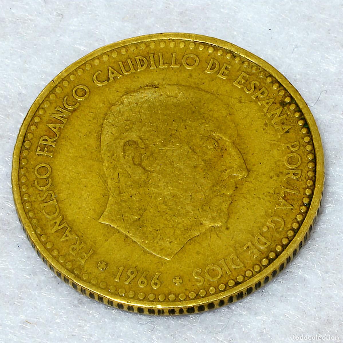 Monedas con errores: MONEDA DE 1 PESETA 1966*67: REPINTES EN EL REVERSO Y ANVERSO - Foto 3