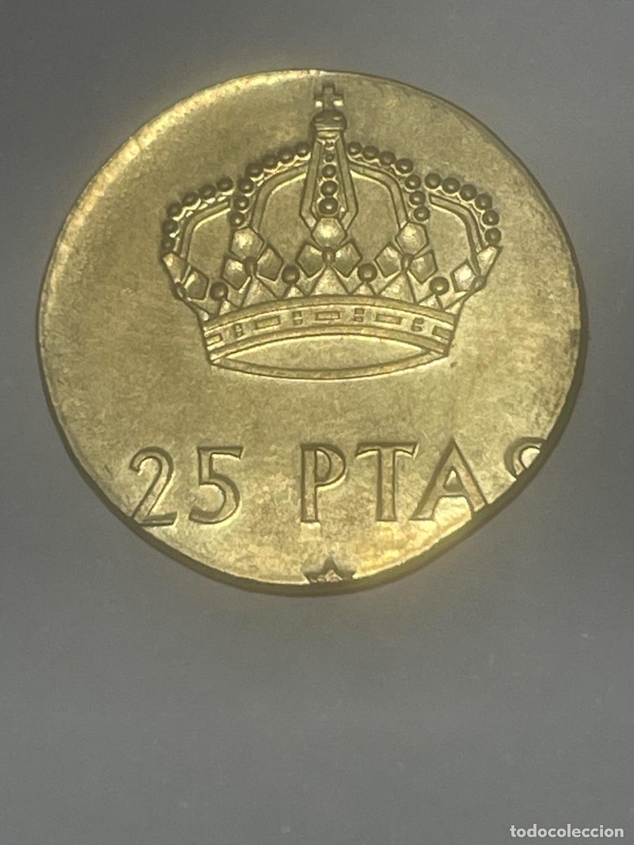Monedas con errores: 25 ptas 1975 en cospel de 1 Peseta - Foto 2