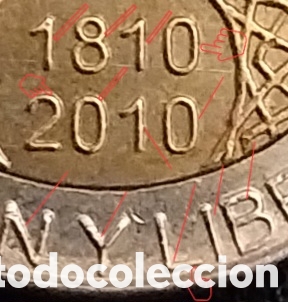 Monedas con errores: 1 PES&Oacute; ARGENTINA ERRO 2013 Conmemorativa - Foto 4