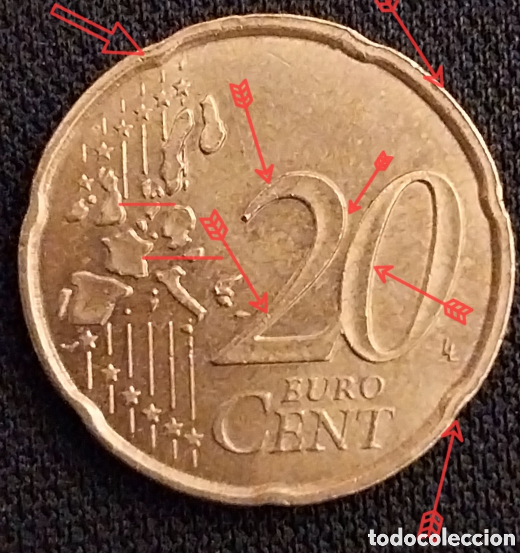 Monedas con errores: Francia 1999- ERROR M&Uacute;LTIPLE Choque+Rotura Cu&ntilde;o+Laminaci&oacute;n - Foto 8