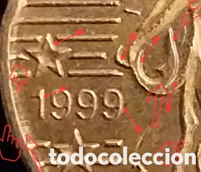 Monedas con errores: Francia 1999- ERROR M&Uacute;LTIPLE Choque+Rotura Cu&ntilde;o+Laminaci&oacute;n - Foto 1