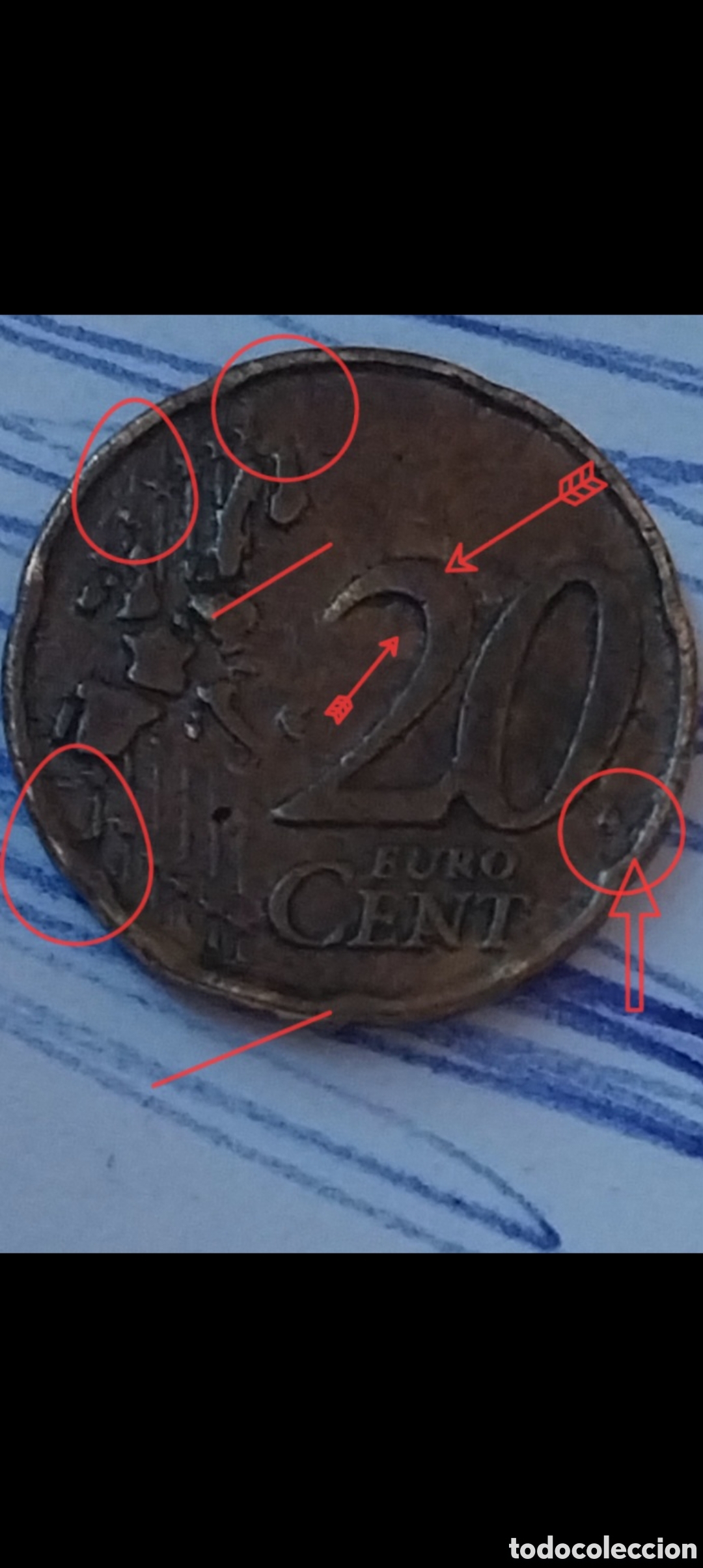 Monedas con errores: 20cents B&eacute;lgica 2002 Errores de - Foto 1