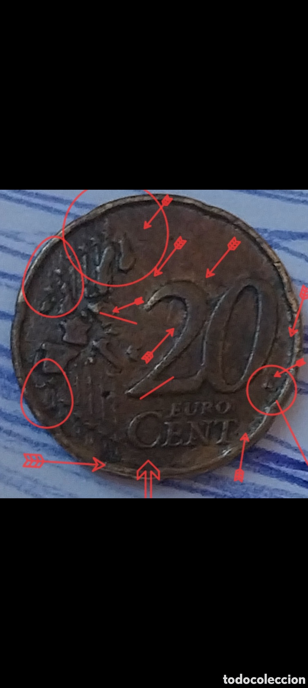 Monedas con errores: 20cents B&eacute;lgica 2002 Errores de - Foto 5