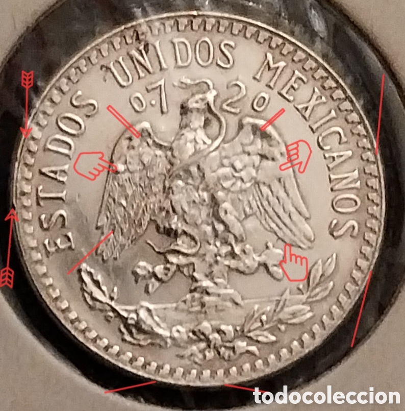 Monedas con errores: 20 Centavos ERRORES M&eacute;xico 1942 - Foto 3