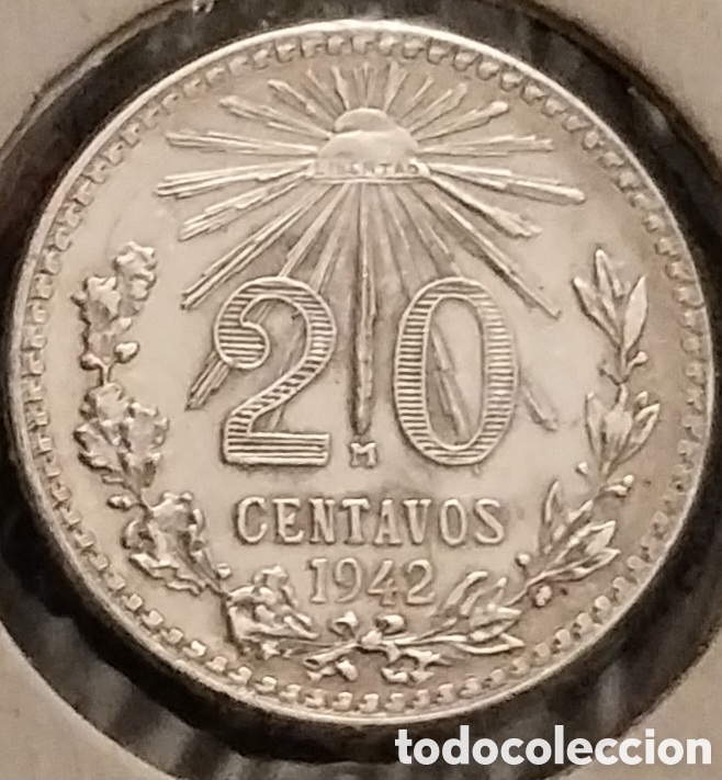 Monedas con errores: 20 Centavos ERRORES M&eacute;xico 1942 - Foto 4