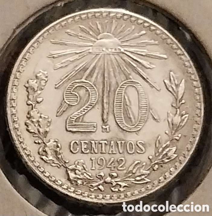 Monedas con errores: 20 Centavos ERRORES M&eacute;xico 1942 - Foto 6