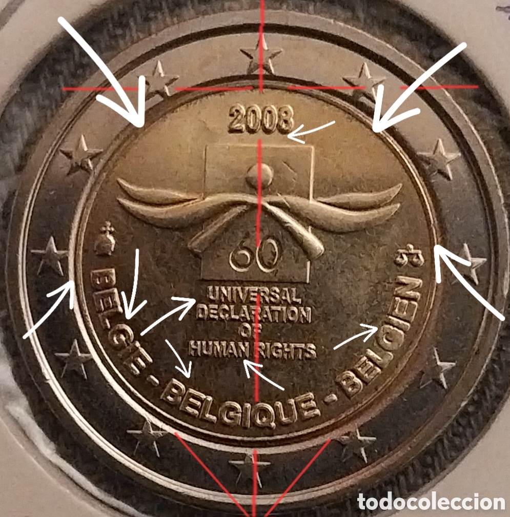 Monedas con errores: Error de Ceca 2eu B&eacute;lgica 2008 Conmemorativa - Foto 1