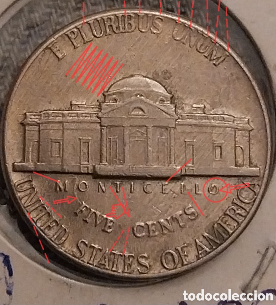 Monedas con errores: Five Cent E.E.U.U ERROR 1971 - Foto 1