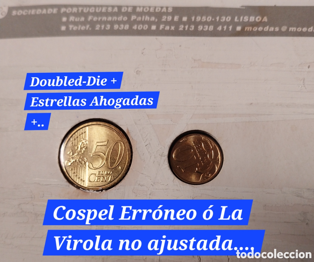 Monedas con errores: 2 Monedas ERROR 50cents Vaticano + 10 Kopper Rusia. - Foto 2