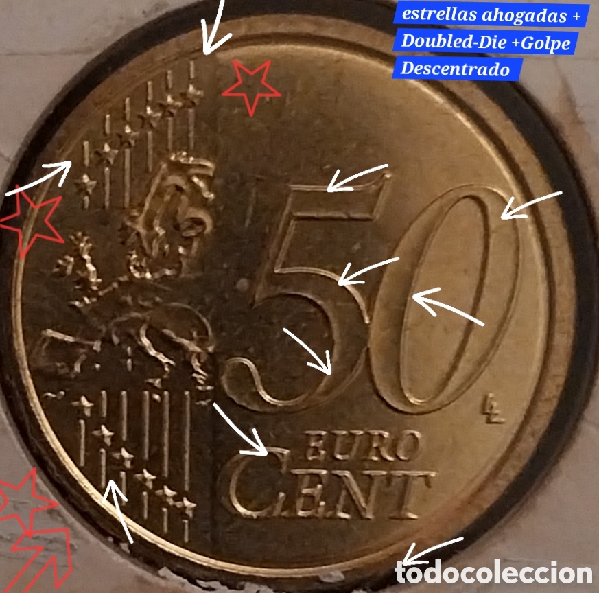 Monedas con errores: 2 Monedas ERROR 50cents Vaticano + 10 Kopper Rusia. - Foto 4