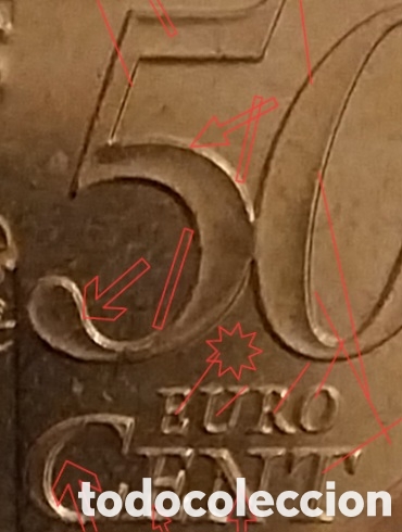 Monedas con errores: 2 Monedas ERROR 50cents Vaticano + 10 Kopper Rusia. - Foto 5