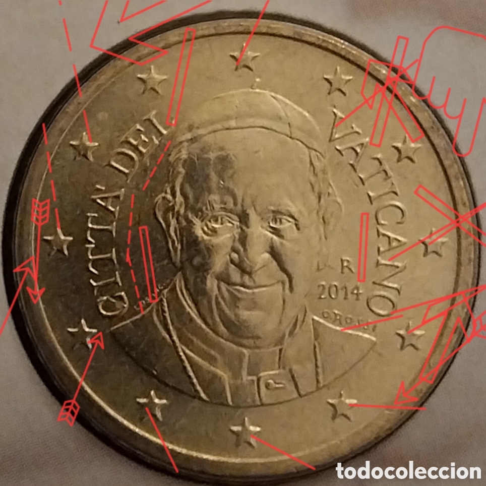 Monedas con errores: 2 Monedas ERROR 50cents Vaticano + 10 Kopper Rusia. - Foto 9