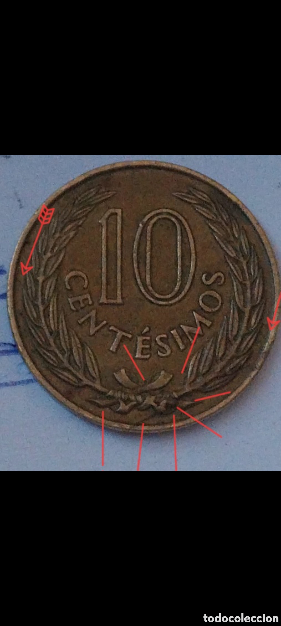 Monedas con errores: ARTIGAS ARGENTINA 1960, ERRORES Centesimos - Foto 3