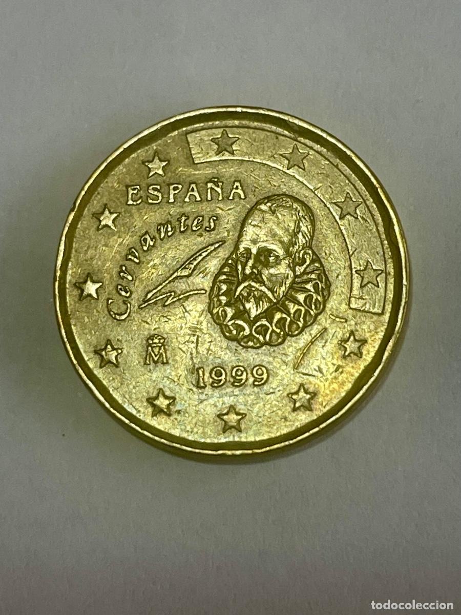 Monedas con errores: ERROR EXTRAORDINARIO * 20 CENT Espa&ntilde;a a&ntilde;o 1999. COSPEL CAMBIADO - Foto 1