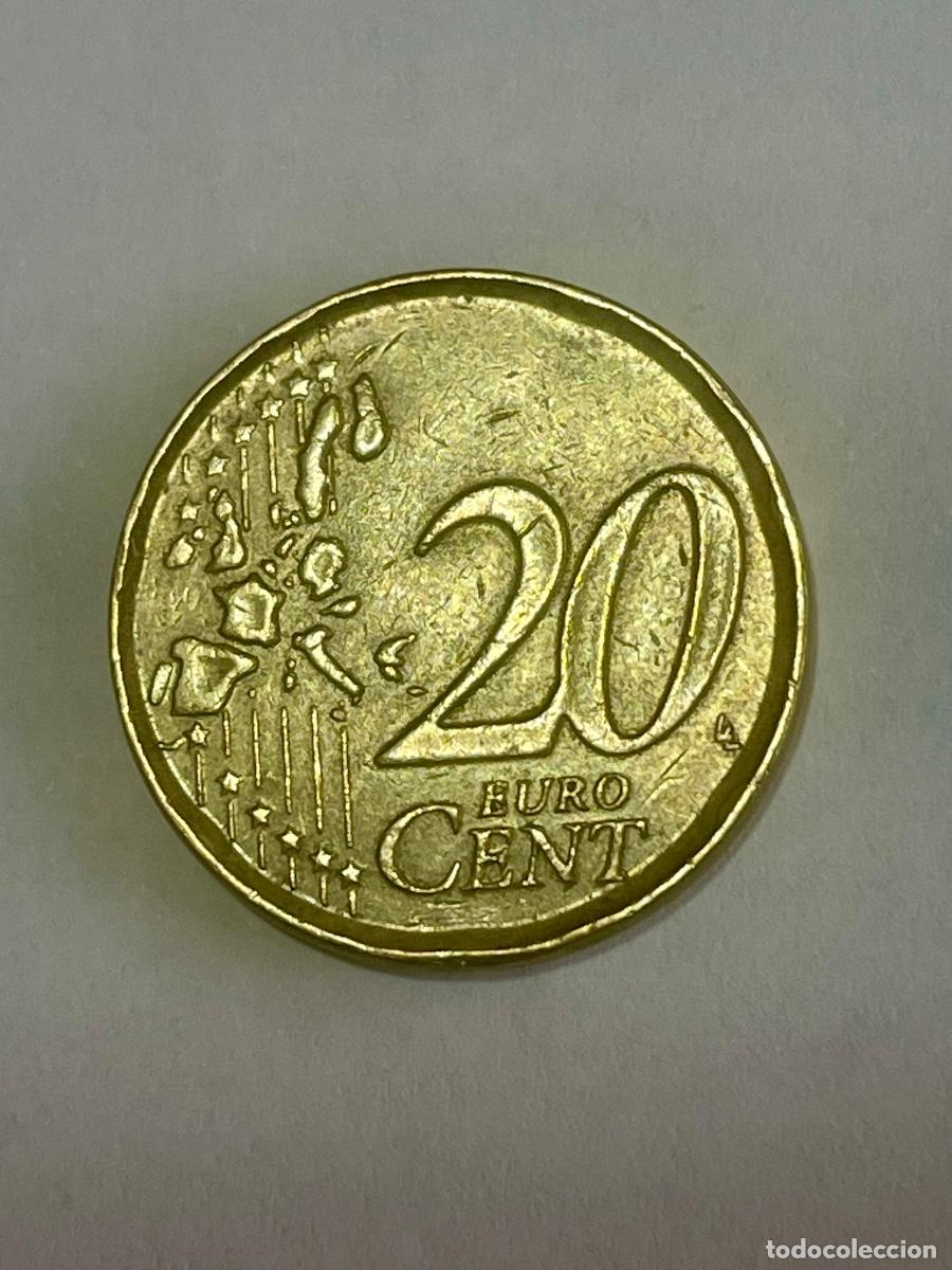 Monedas con errores: ERROR EXTRAORDINARIO * 20 CENT Espa&ntilde;a a&ntilde;o 1999. COSPEL CAMBIADO - Foto 2