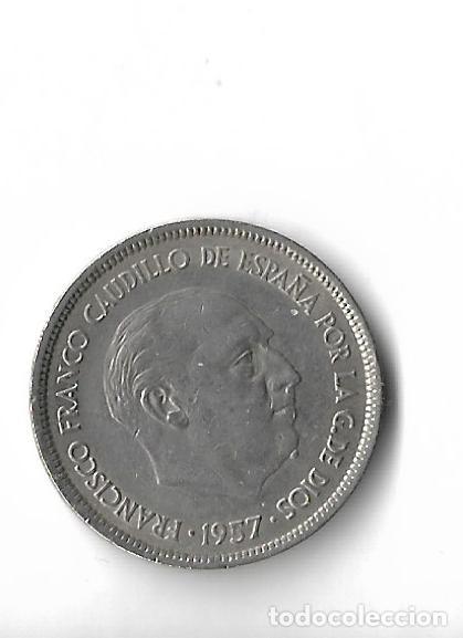 Monedas con errores: ESPA&Ntilde;A 25 PTS 1957*68, VARIANTE CON GRANO EN BARBILLA - Foto 1
