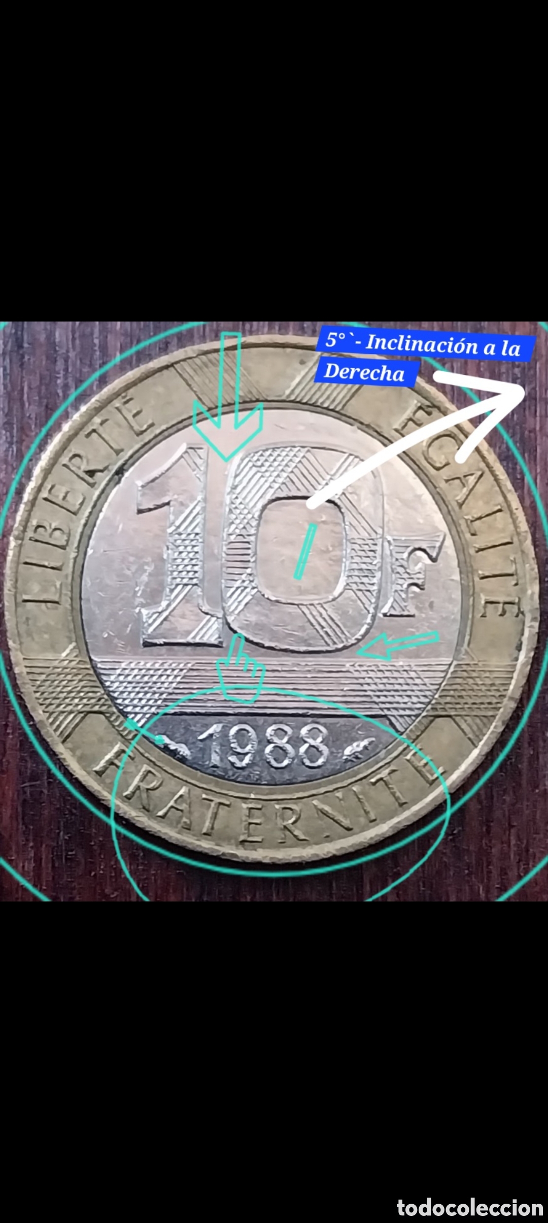 Monedas con errores: 10 Francos franceses 1988 error - Foto 4