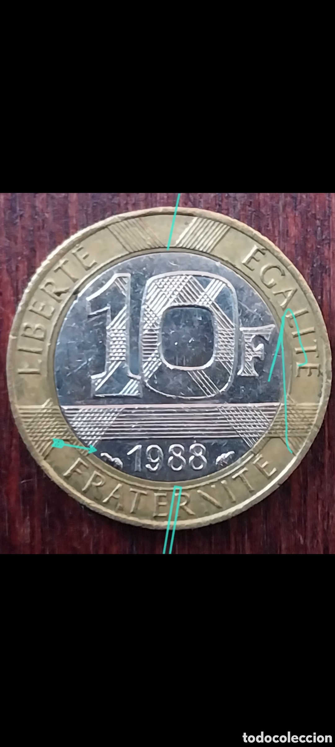 Monedas con errores: 10 Francos franceses 1988 error - Foto 8