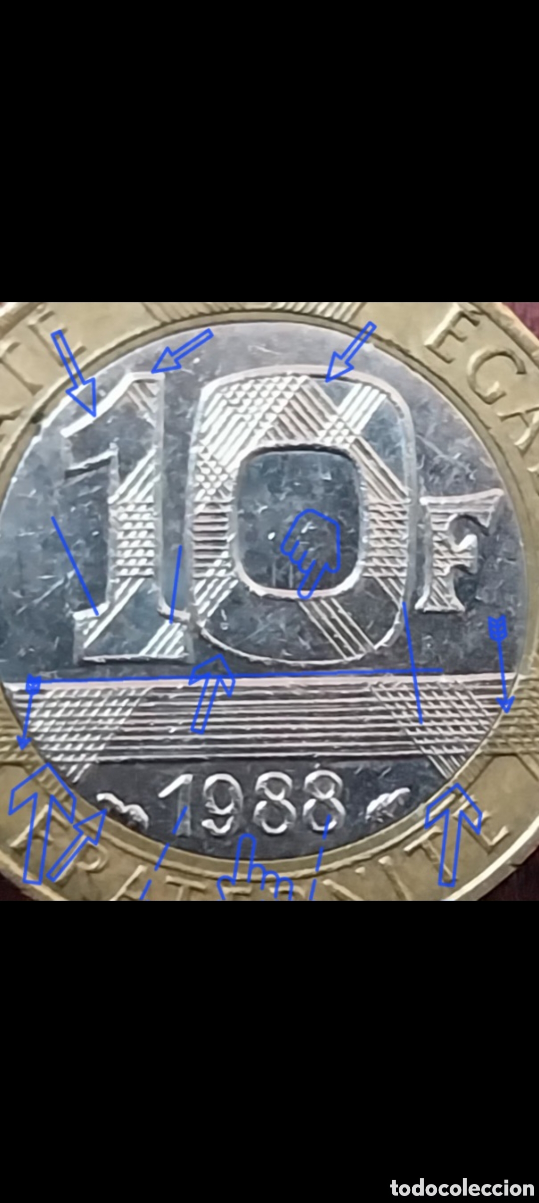 Monedas con errores: 10 Francos franceses 1988 error - Foto 10
