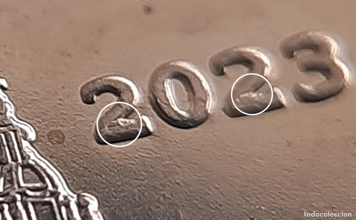 Monedas con errores: (ESPA&Ntilde;A)(2023)(ERROR) 5 C&Eacute;NTIMOS DE EURO CON EXCESOS DE METAL - Foto 7