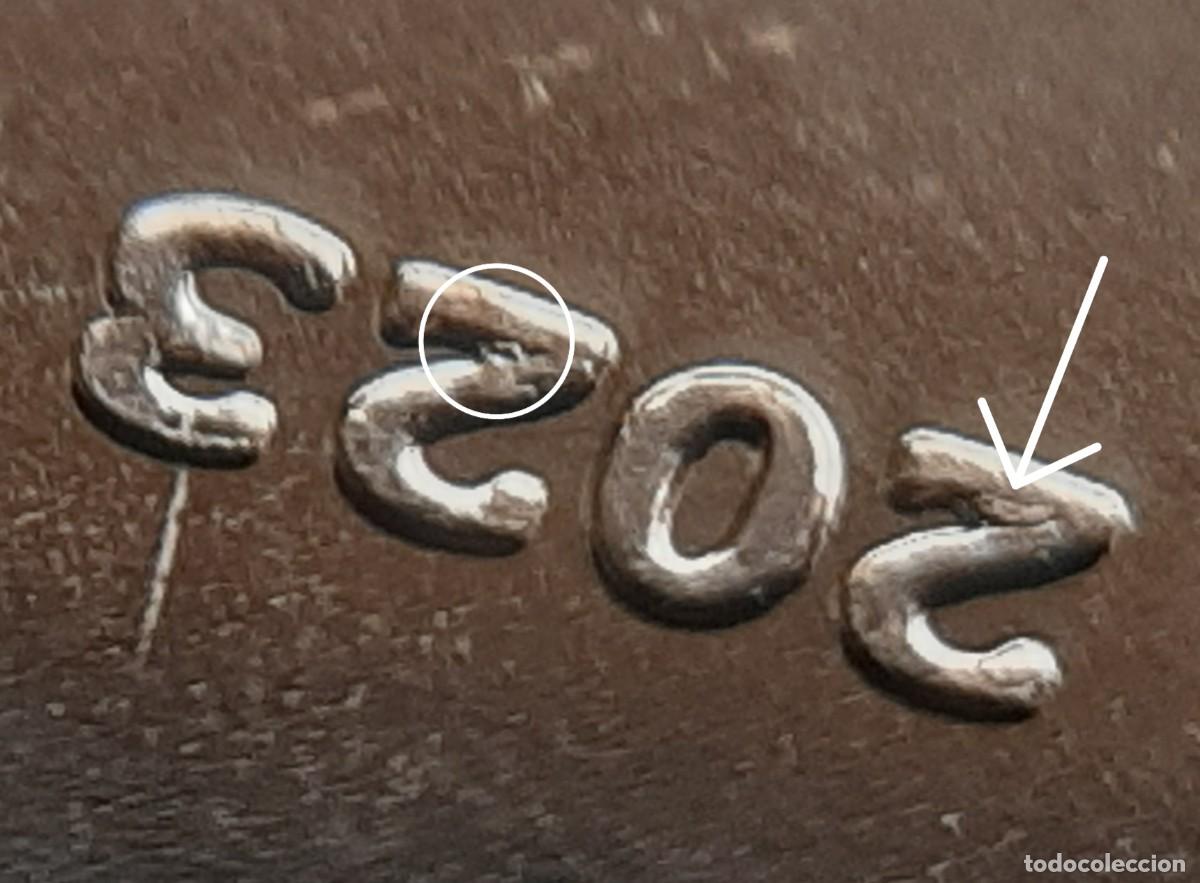 Monedas con errores: (ESPA&Ntilde;A)(2023)(ERROR) 5 C&Eacute;NTIMOS DE EURO CON EXCESOS DE METAL - Foto 7